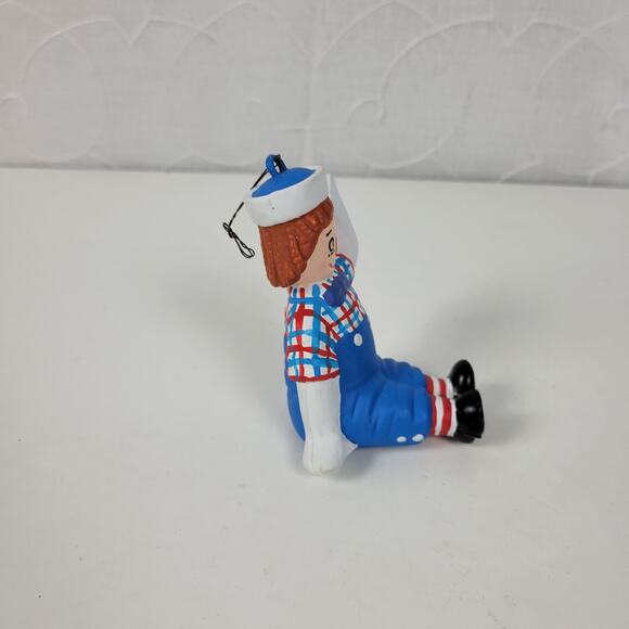 Vintage S&S Raggedy Andy Ornament 2" Christmas 1999 Retro Waving Hello - Picture 8 of 9